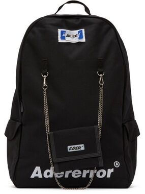 Black Logo Backpack with Removable Pouch